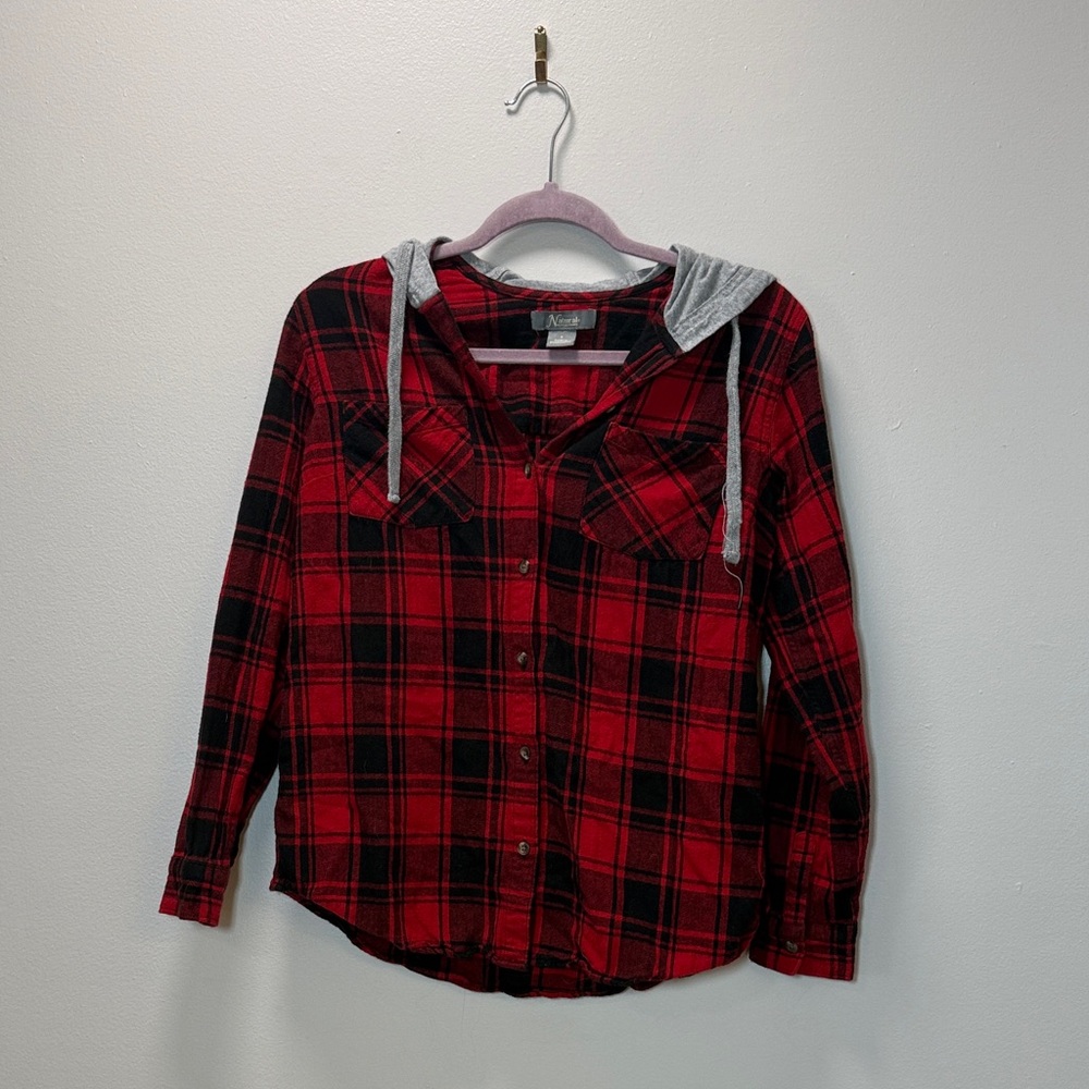 Red and Black Flannel with a Hood